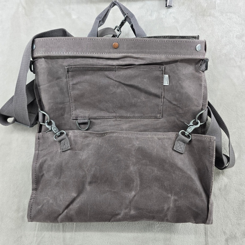 Barebones Foraging Bag Men Large Grey Waxed Canvas Multi-Way Backpack Tote